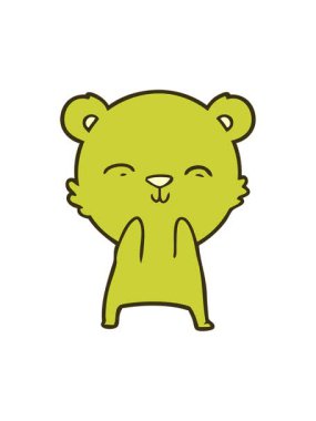 Çizgi film komik ayı karakterinin renk animasyonu