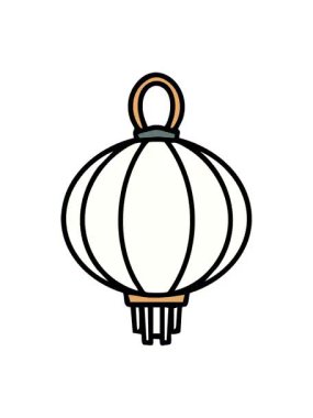 Geleneksel Japon zanaat tarzında asılı lambaların animasyon efektleri