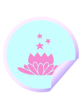 Bir çiçeğin dairesel soyulan çıkartma karikatürünün titreşimli hareketi