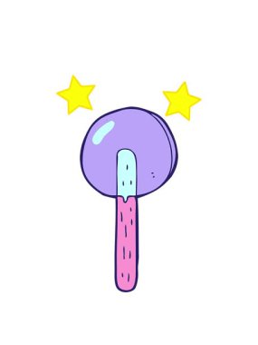 dönen yıldızlar çizgi film lolipop çiziminin animasyonu