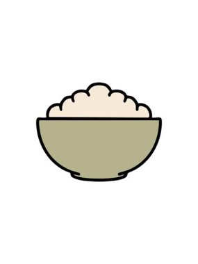 Basit kasede sıcak pirincin radyoaktif ışıldayan animasyonu