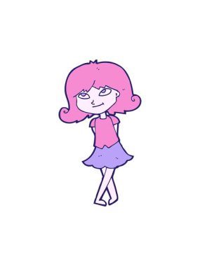 Çizgi film karakteri akıllı kızın basınçlı animasyonu