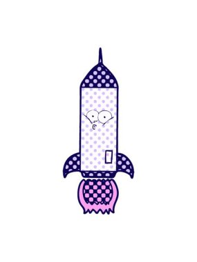 neon ışık efekti roket çiziminin canlandırması