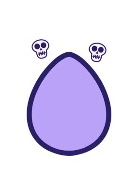 sevimli bir paskalya yumurtasının kafatası animasyonu.