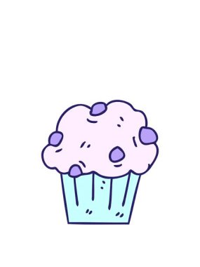 El hareketlerinin hareketli animasyonu. Çizgi film çikolatalı pasta.