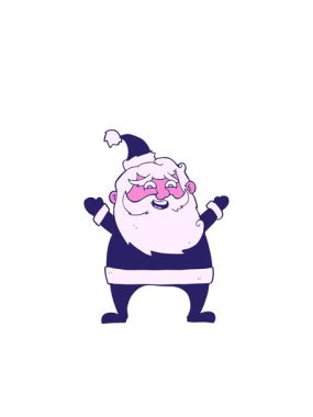 Neşeli Noel Baba çizgi filminin yanıp sönen çizgileri.