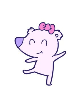 Neon rengi kutup ayısı çizgi filminin hareketli animasyonunu oynat