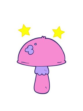 dönen yıldızlar karikatür mantarının animasyonu