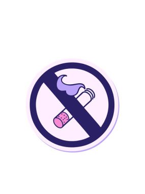 Yanıp sönen çizgisel çizgi film animasyonu sigara içilmesine izin verilmiyor.