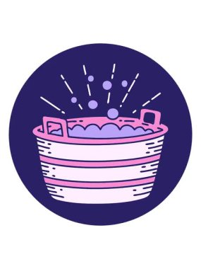 Dövme stili teneke banyonun hareketli animasyonu