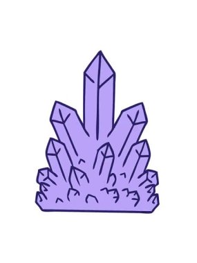 Kristal taşların çizgi film karalamalarının titreşimli animasyonu