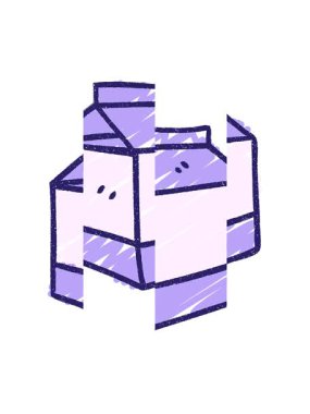 Bir Süt Karton Tebeşir Çiziminin bölünen hareket canlandırması