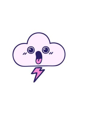 Fırtına bulutunun yatay titreşimli tatlı çizgi filmi