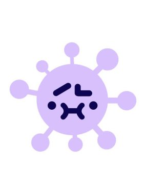 Neon ışık efekti yükseltilmiş kaş virüsü ile sevimli yüzün animasyonu