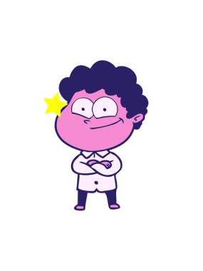 Parlayan yıldızlar çizgi film mutlu adam tasarımının animasyonunu etkiler.