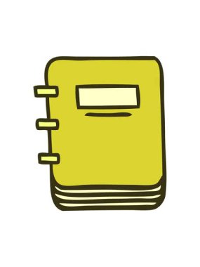 Bir not defterinin sevimli çizgi filminin renk animasyonu değişiyor