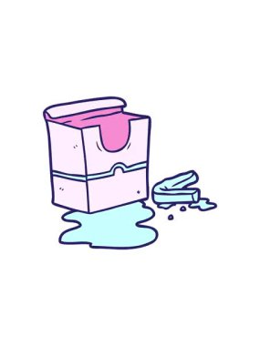 Boş patates kızartması kutusunun çizgi film animasyonu.