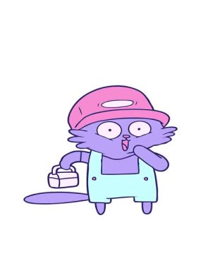 Çizgi film yapımcısının öğle yemeği için durduğu hareketli animasyon.