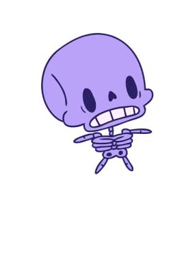 Çizgi film canlandırmasının yükselişi ve yüzüşü Kawaii sevimli ölü iskeleti