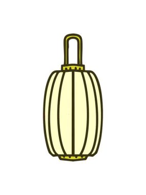 Uzun asılı kağıt fenerin renk animasyonu