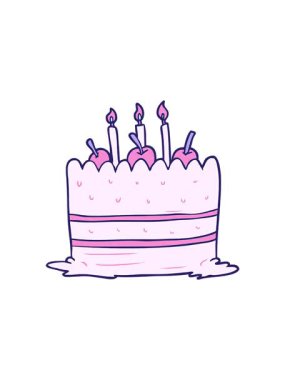 Bir çizgi film doğum günü pastasının dönen hareketli animasyonu