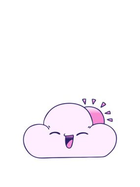 Değişken gölgeli karikatür güneşi ve mutlu bulutun animasyonunu genişletiyorum.