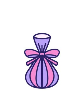 Japon omiyage geleneğinde paketlenmiş bir hediyenin yanıp sönen radyal çizgileri.