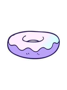 Dikkat çekici çizgi film karikatürlü buzlu çörek animasyonu