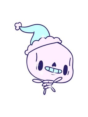 Kawaii iskeletinin Noel resmi çizilmiş el animasyonunun simge etkisi