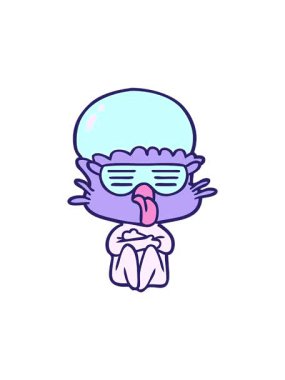 Uzaylı çizgi filminin dönen hareketli animasyonu