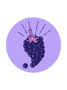 Dövme stili üzüm ikonunun dönen hareketli animasyonu