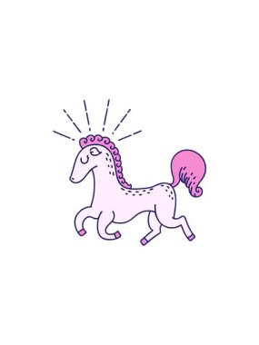 Geleneksel dövme stili hoplayıp zıplayan aygır resimlerinin gösterişli satış animasyonları.