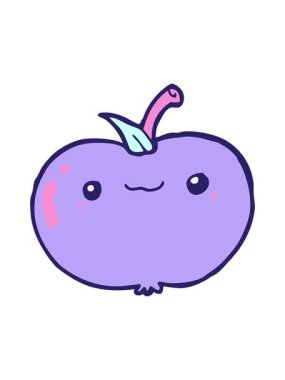 Çizgi film elma tasarımının basınçlı canlandırması