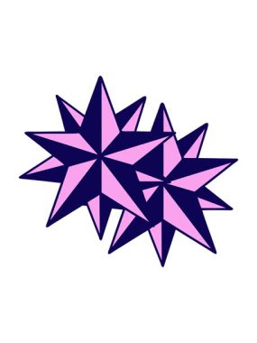 neon light effect animation of tattoo style image of stars
