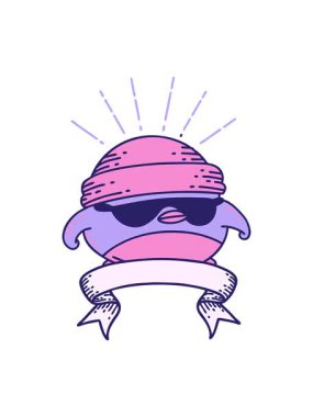 Dövme stili havalı robin ile parşömen afişinin hareketli animasyonu