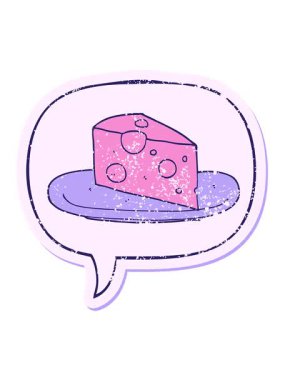 Konuşma kabarcığı etiketli çizgi film peynirinin hareketli animasyonunu oynat