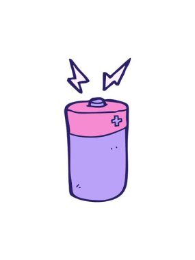 Çizgi film bataryasının dönen hareket animasyonu