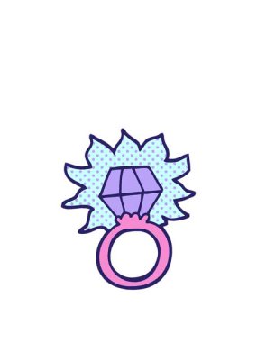 Çizgi roman tarzı elmas yüzüğün animasyonunu genişletiyorum.