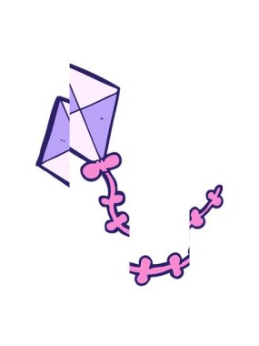 Sevimli uçurtmanın bölünmüş hareket animasyonu