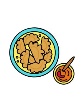 Çili soslu Brezilya Fogazza hamur işlerinin hareketli animasyonu