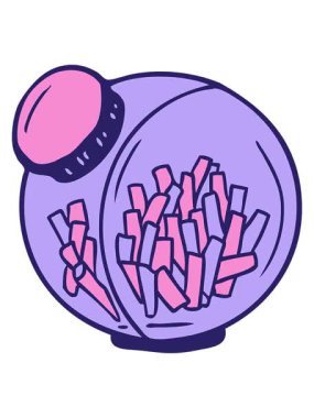 Şeker kavanozundaki çizgi film şekerlerini salla ve duraklat