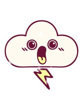 Parlak renkli bir fırtına bulutunun sevimli çizgi filminin ışıltı etkisi.