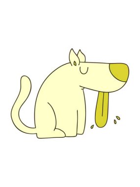 El çizimi çizgi köpeğin renk animasyonu değişiyor