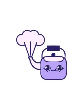 Isıtan tatlı çaydanlığın radyoaktif ışıldayan animasyonu