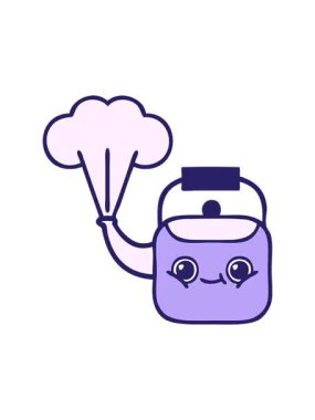 Sıcak su ısıtıcısının tatlı çizgi filminin dönen hareket animasyonu