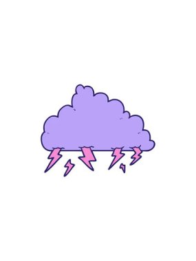 Bir gök gürültüsü bulutunun çizgi filminin satış animasyonu