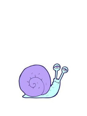 Çizgi film salyangozunun animasyonunu uzatıyorum.