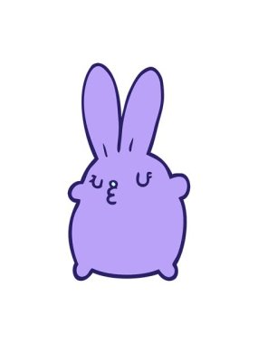 Tatlı bir çizgi film tavşanının hareketlerini salla ve durdur.