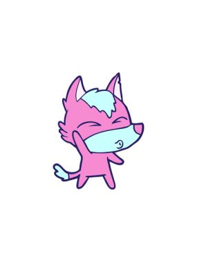 Fox çizim karakterinin radyoaktif parlayan animasyonu