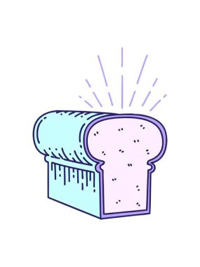 Geleneksel dövme stili bir somun ekmeğin çiziminin canlandırılmasının efekt efekti